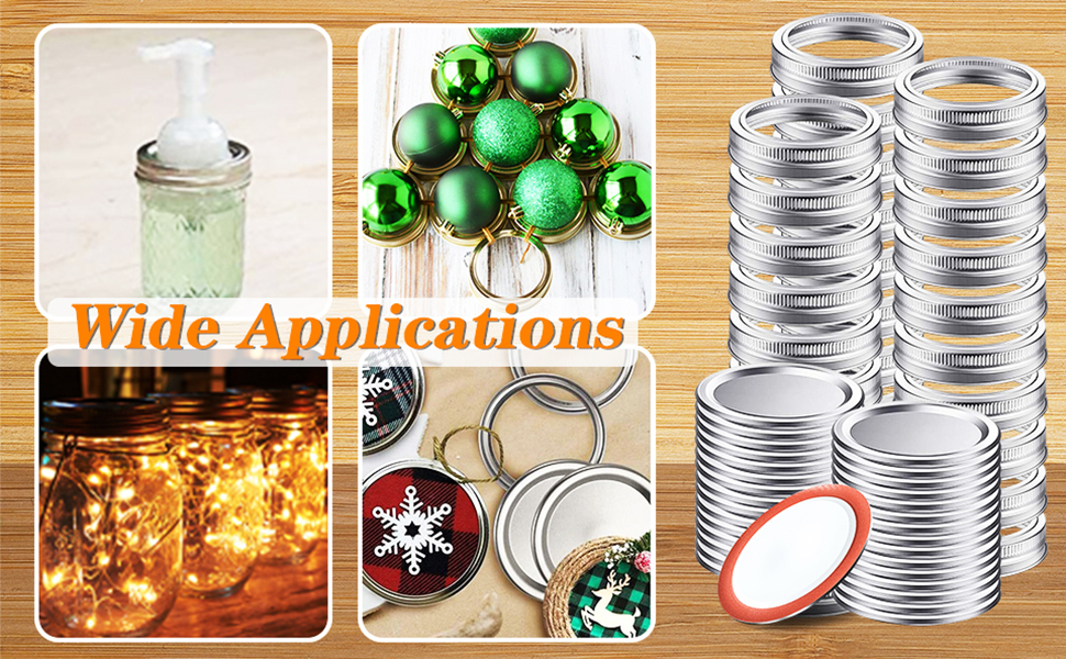 Mason Jar Lids, 60 PCS Canning Lids and Bands, SplitType Leak Proof