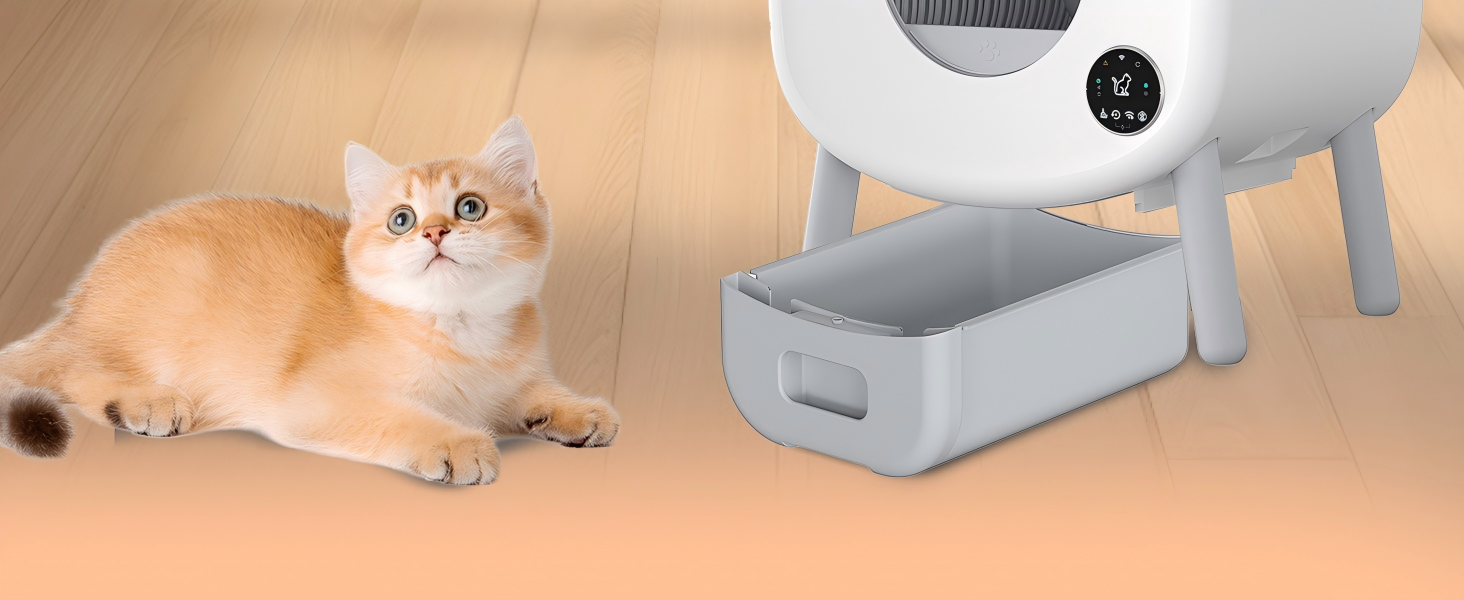 110L Automatic Litter BoxRobot for Multiple Cats, Self