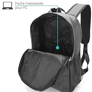 grande contenance et compartiment ordinateur portable