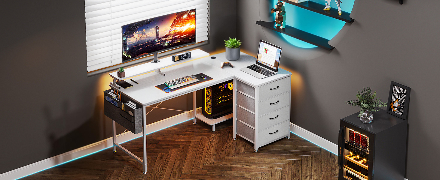 computertisch mit schubladen