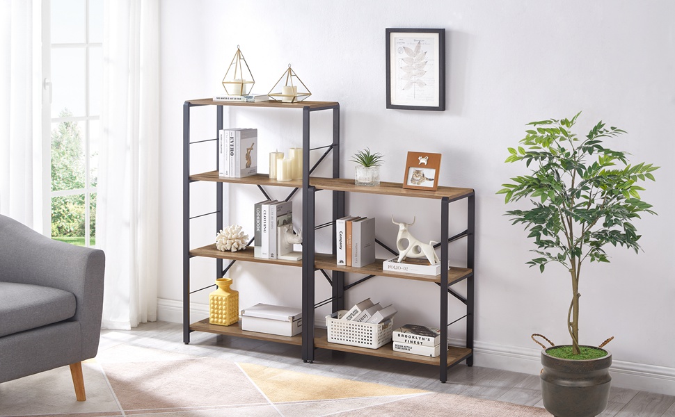 Amazon.com: FOLUBAN Small Bookshelf, 3 Tier Open Book Shelf