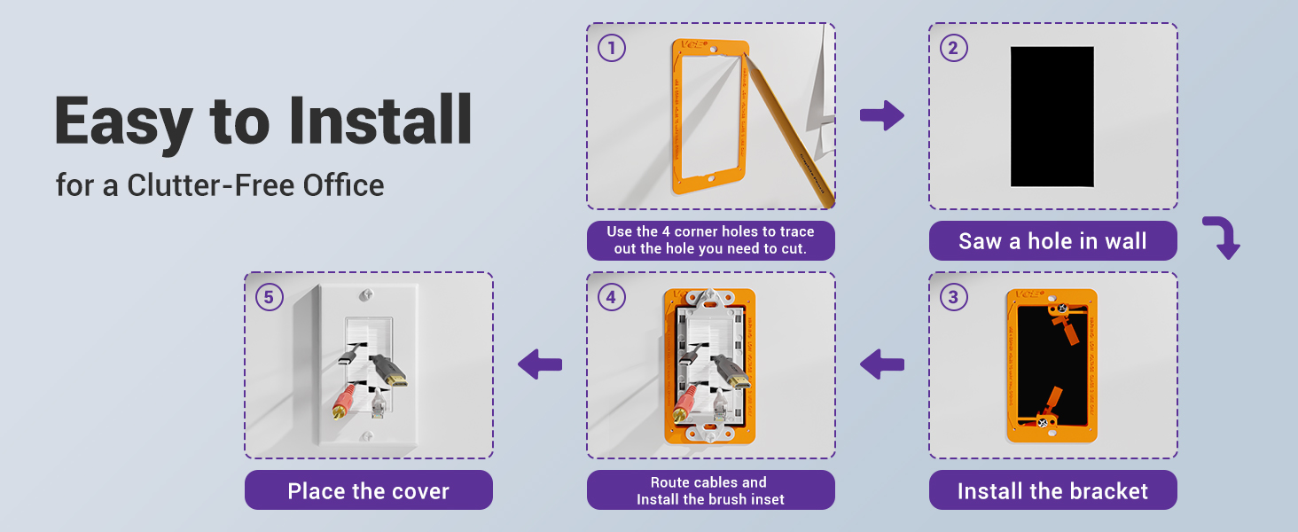 brush wall plate-easy to install