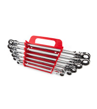Long Flex Ratcheting Box End Wrench Set, 6-Piece (8-19 mm) - Holder