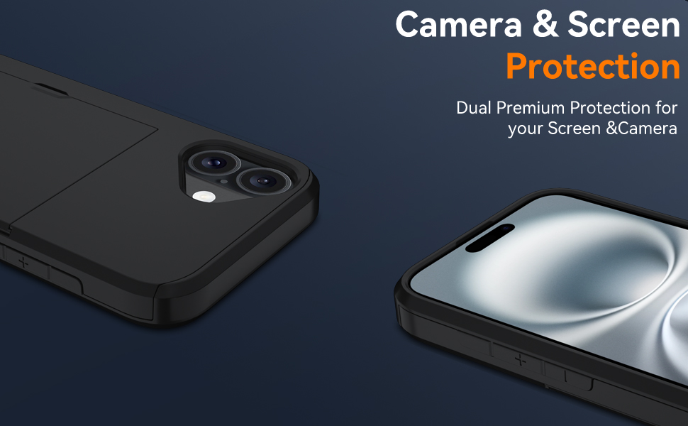 Qinmay Compatible with iPhone 17 Case Wallet,Built-in Card Holder, Heavy Duty Protective Dual Layer Shockproof Hidden Card Slot Slim Wallet Phone Cover for iPhone 17 ,Black 8 iPhone 17 Case