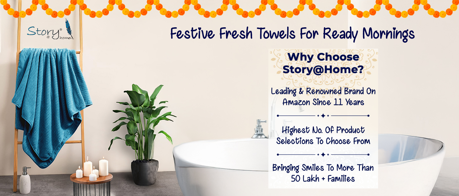 Home Furnishing Brand Story@Home Festive Towel storyathome decor story at home gift love quick dry