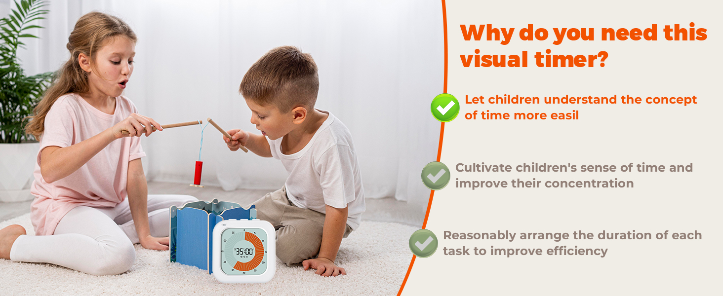 Amazon.com: EooCoo Visual Timer for Kids, LCD Digital Pomodoro Timer ...