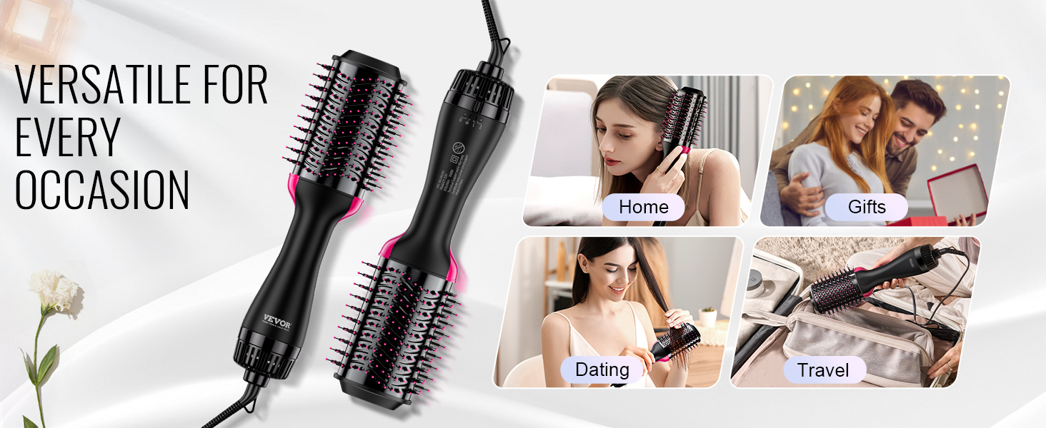 VEVOR Hair Blow Dryer Brush, 4 in 1 Ionic Hair Dryer and