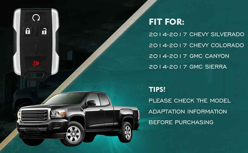 Key Fob Replacement for Chevy Silverado GMC Sierra 1500