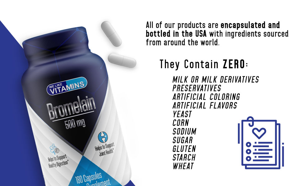 Bromelain Supplement, Natural Pineapple Extract with Proteolytic Enzymes for