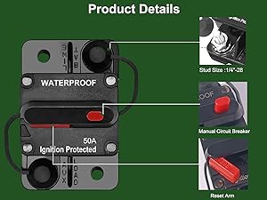 asami✳︎ 150 Amp Circuit Breaker Manual Reset Waterproof Inline Fuse