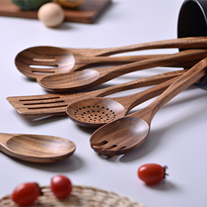 long handle wooden spoons set