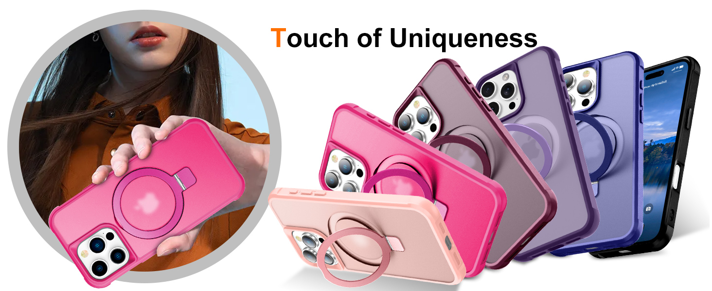 iPhone case with stand magsafe ring magnetic