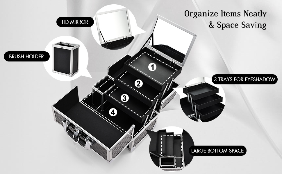 makeup box with mirror