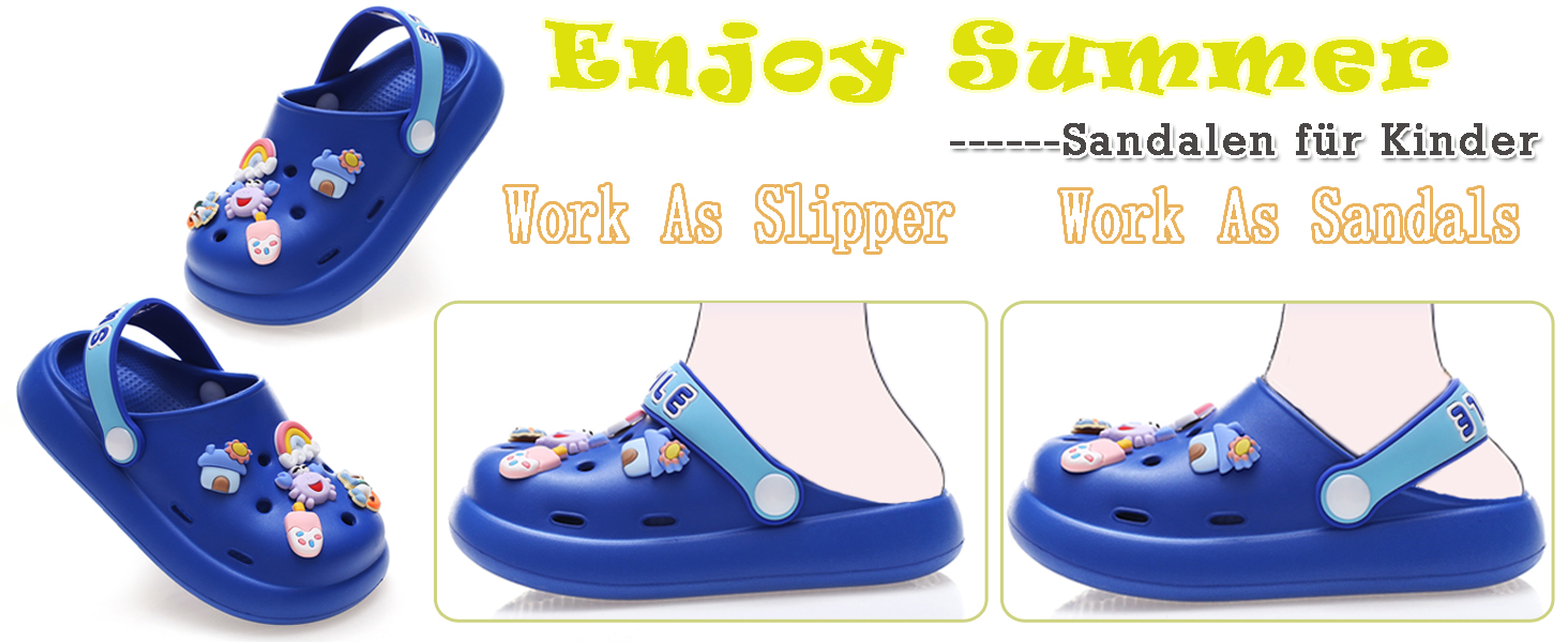 Kids Boys Girls Garden Clogs