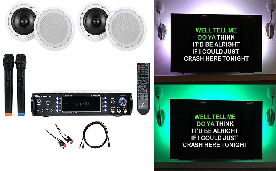 Rockville RPA70WBT Bluetooth Karaoke Amplifier+(4) 8