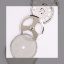 A criss-cross stainless steel screen filter 