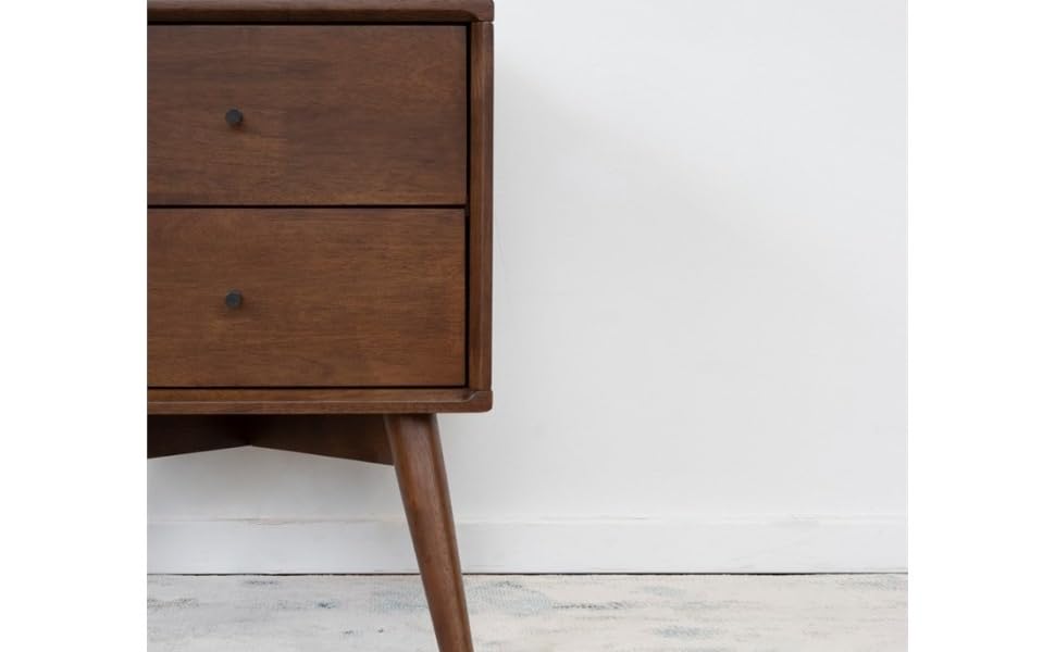 Pemberly Row MidCentury Modern 2 Drawer Wooden End Table