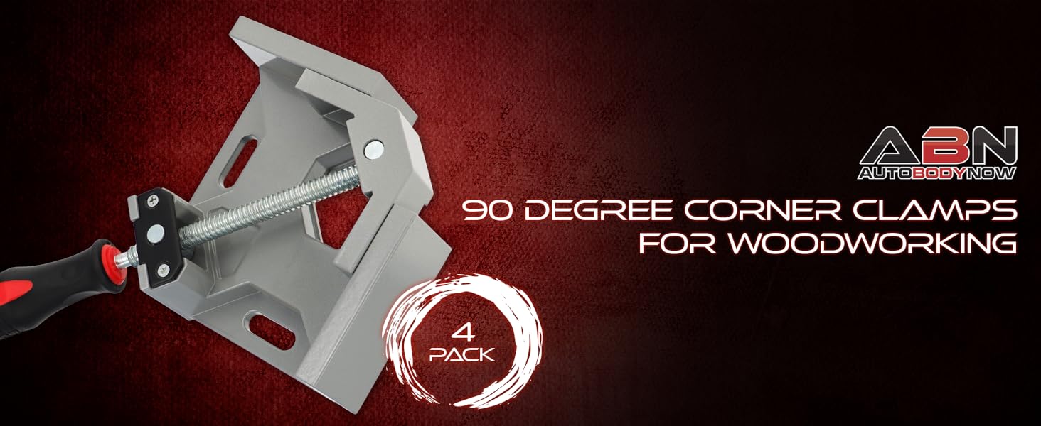 ABN 90 Degree Corner Clamps for Woodworking Set of 4 Right Angle Clamp, Miter Joint