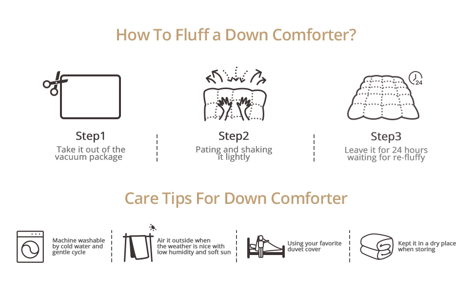 Topllen Down Comforter King Size, Lightweight Duvet Insert