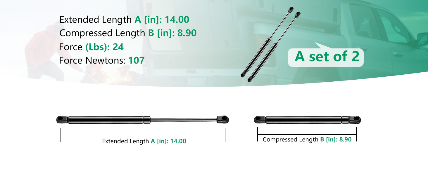 C1606389 14 Inch 24lb/107N Gas Struts Shocks Spring Lift