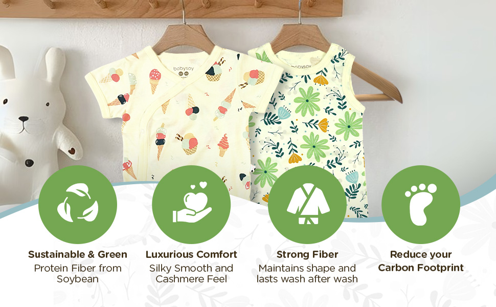babysoy rompers and onesies are made with strong sustainable and green fabrics made to last