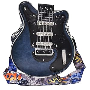 Men and Women Music Guitar Shaped Crossbody Shoulder Bag PU