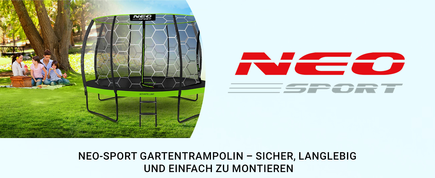 Neo-Sport Trampolin Outdoor für Kinder mit Sicherheitsnetz, Innen-Leiter und gepolsterten Stangen, witterfest und rostfr 520214c6 945d 4b69 Aad9 038b69db53da. CR0,0,1464,600 PT0 SX1464 V1