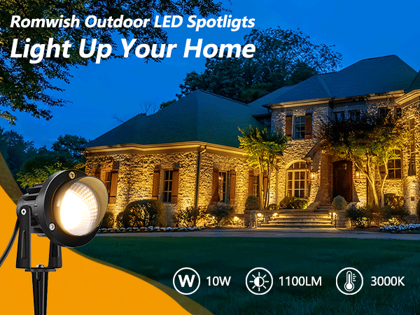 ライト・ランタン Woo Romwish 120V LED Landscape Lights, 10W 120V Outdoor