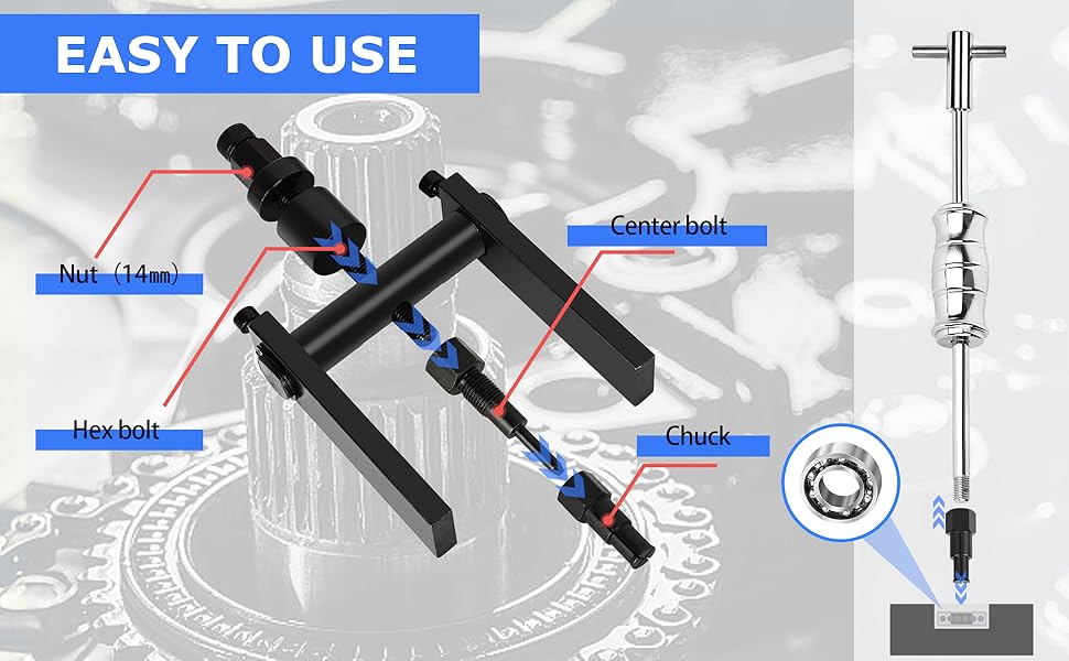 Motorcycle Blind Hole Collet Bearing Puller Tool Kit
