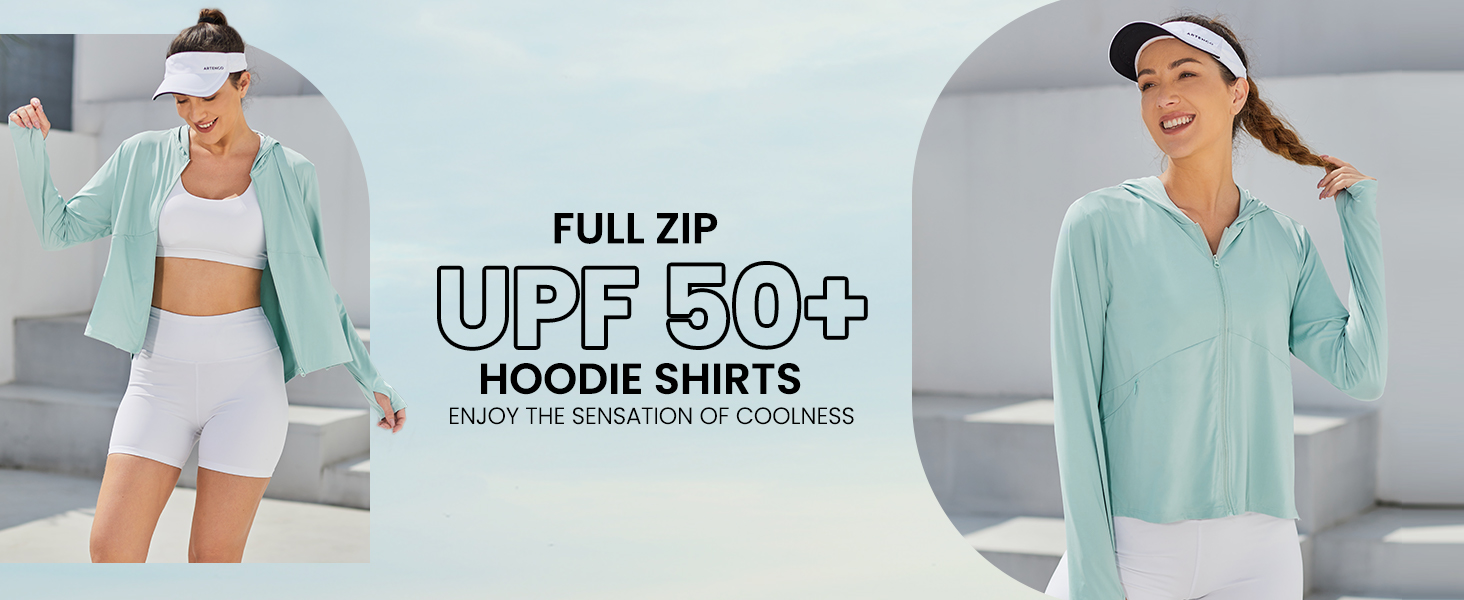 Women's UPF 50+ Sun Protection Hoodie Jacket 