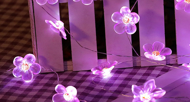 Amazon.com: HDNICEZM Flower String Lights，Fairy Pink Cherry