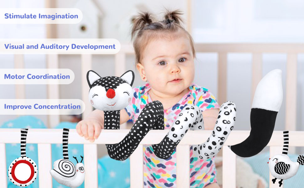 Car Seat Toys Baby Toys 0-3 Months Infant Toys Spiral Stroller Toys