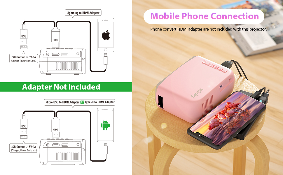 ksbaby mini projector phone