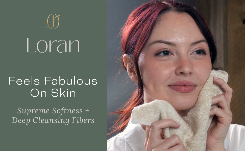 woman soft white washcloth on face feels fabuous on skin supreme softness deep cleansing fibers