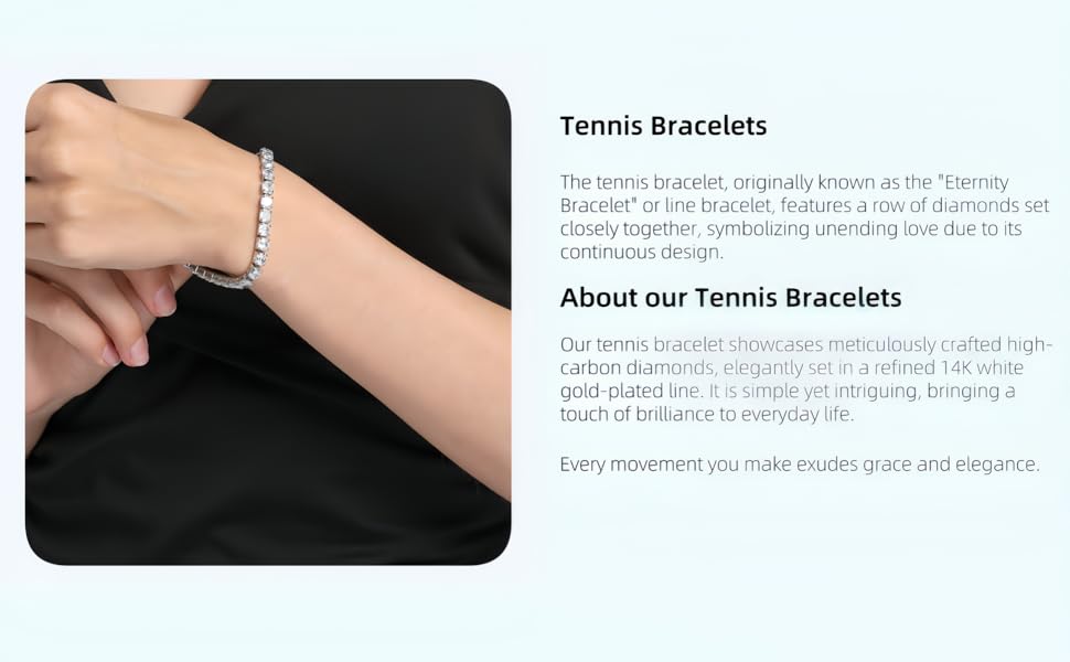 14K White Gold 5mm High Carbon Diamond Tennis Bracelet
