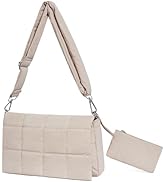 CLUCI Puffer Shoulder Bag Puffy Crossbody Purse for Women Middle Tote Bag Lightweight Cotton Padd...