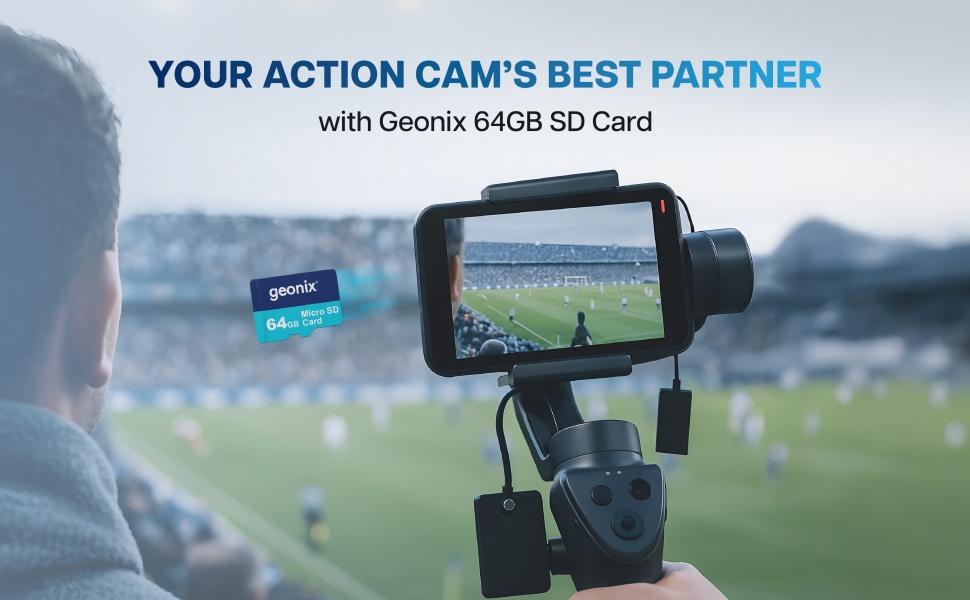Geonix 64GB SD card Your Action cam's best Partner
