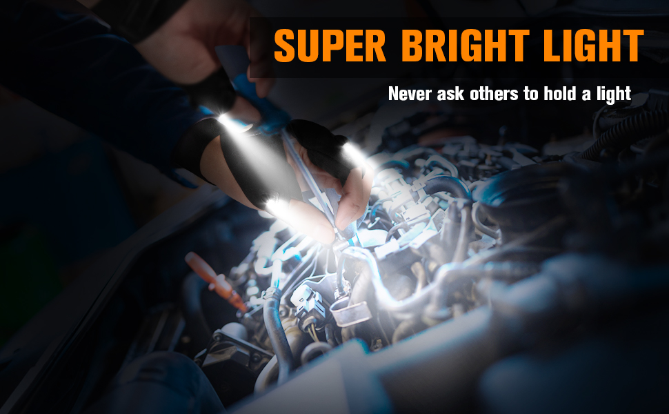 LED Flashlight Gloves, Birthday Gifts for Men Dad Him Husband, Cool Gadgets Hands-Free Lights Gloves