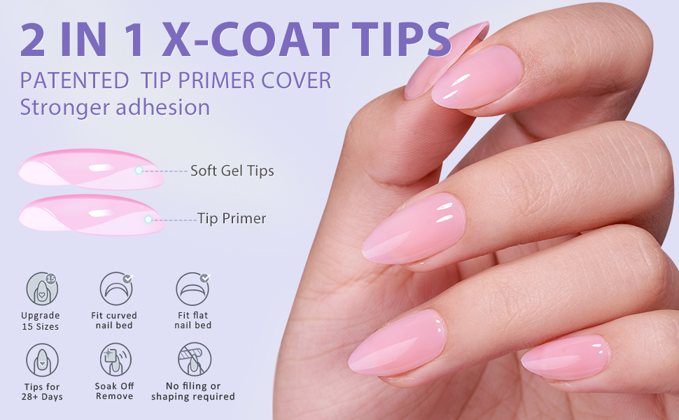 BTArtbox Gel Nail Tips 160Pcs Press on Nails Short Almond