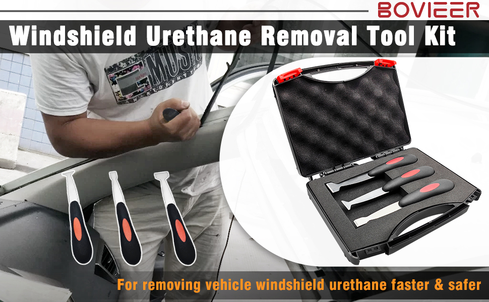 BOVIEER Windshield Urethane Scraper Tool Kit, Car Glass