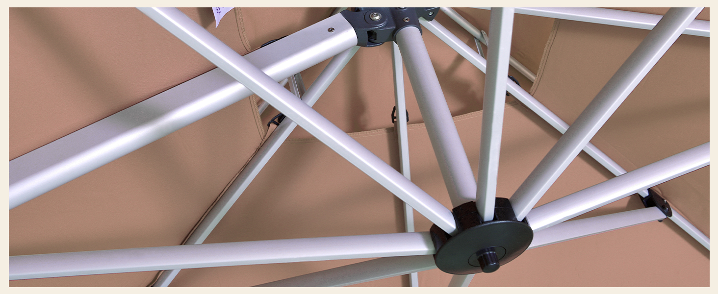 PURPLE LEAF 3 X 3 M Garden Cantilever Parasol, Large Square Overhanging Patio Umbrella With Crank Handle And Tilt For Balcony And Outdoor, Beige,3 X 3 M 14 parasol rectangular parasol rectangle parasol paper umbrellas parasol victorian parasol vintage