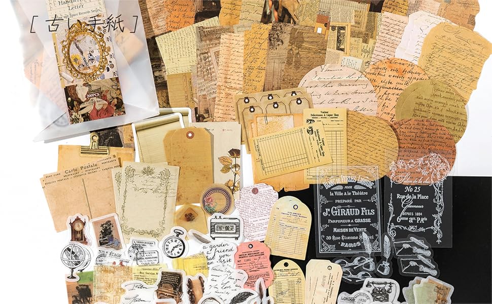 Amazon.co.jp: シール コラージュ 素材 詰め合わせ フレークシール