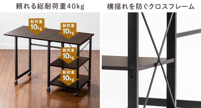 Amazon | サンワダイレクト 折りたたみデスク 作業台 キャスター
