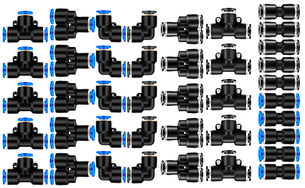 40PCS Quick Release Pneumatic Connectors,Push to Connect