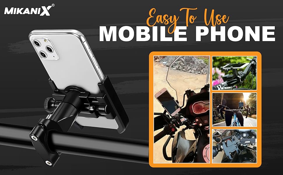 Bike Handle Mount Holder | Mobile Phone Holder Navigation 360 Degree Rotation Handlebar Cradle