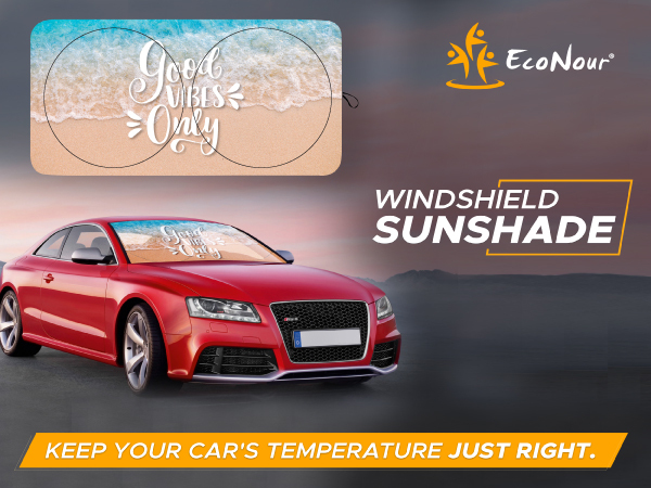 EcoNour Printed Circle Sunshade sun visor protector retractable shades sunshield winshield 
