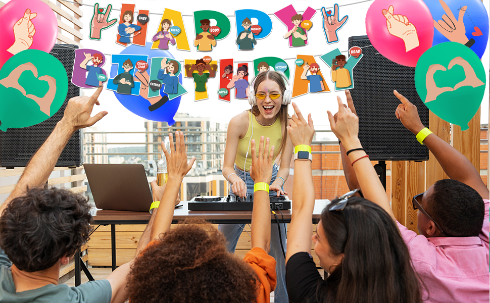 ASL Party Decorations Sign Language Birthday Party