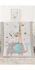 grey crib bed set