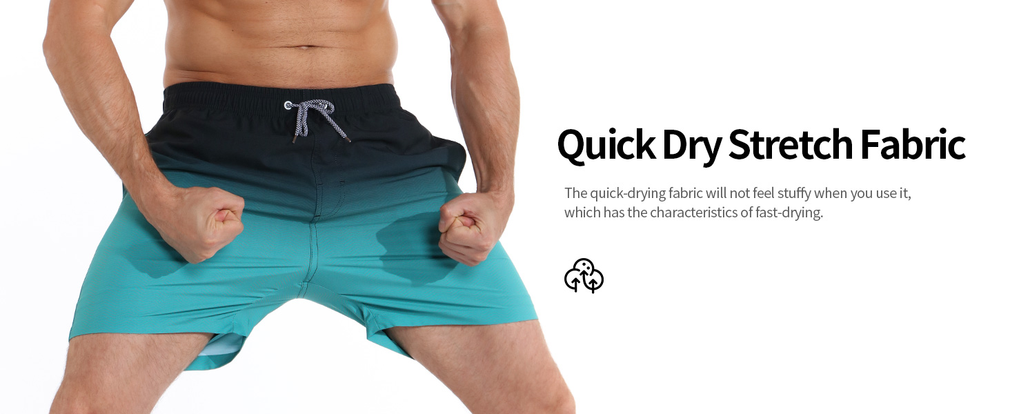 Mens Swim Trunks with Compression Liner
