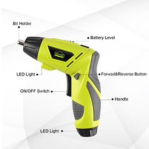 Visseuse Sans Fil 6Nm,DEWINNER Visseuse Devisseuse Sans Fil 1300mAh 3.6V Avec 45 Accessoires,Adaptateur De Charge Avec Câble USB Et Boîte De Rangement 14 CHARGE RAPIDE